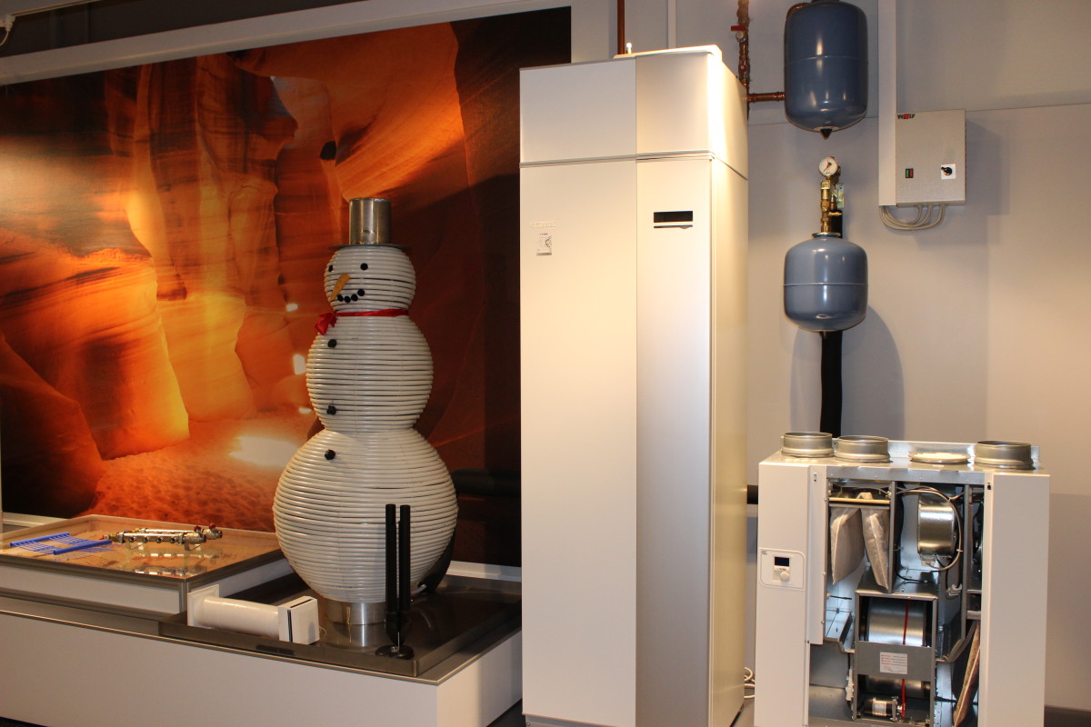 Wärmepumpe in Ausstellung